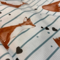 Rippjersey Eigenproduktion | Fuchs in Love | weiß